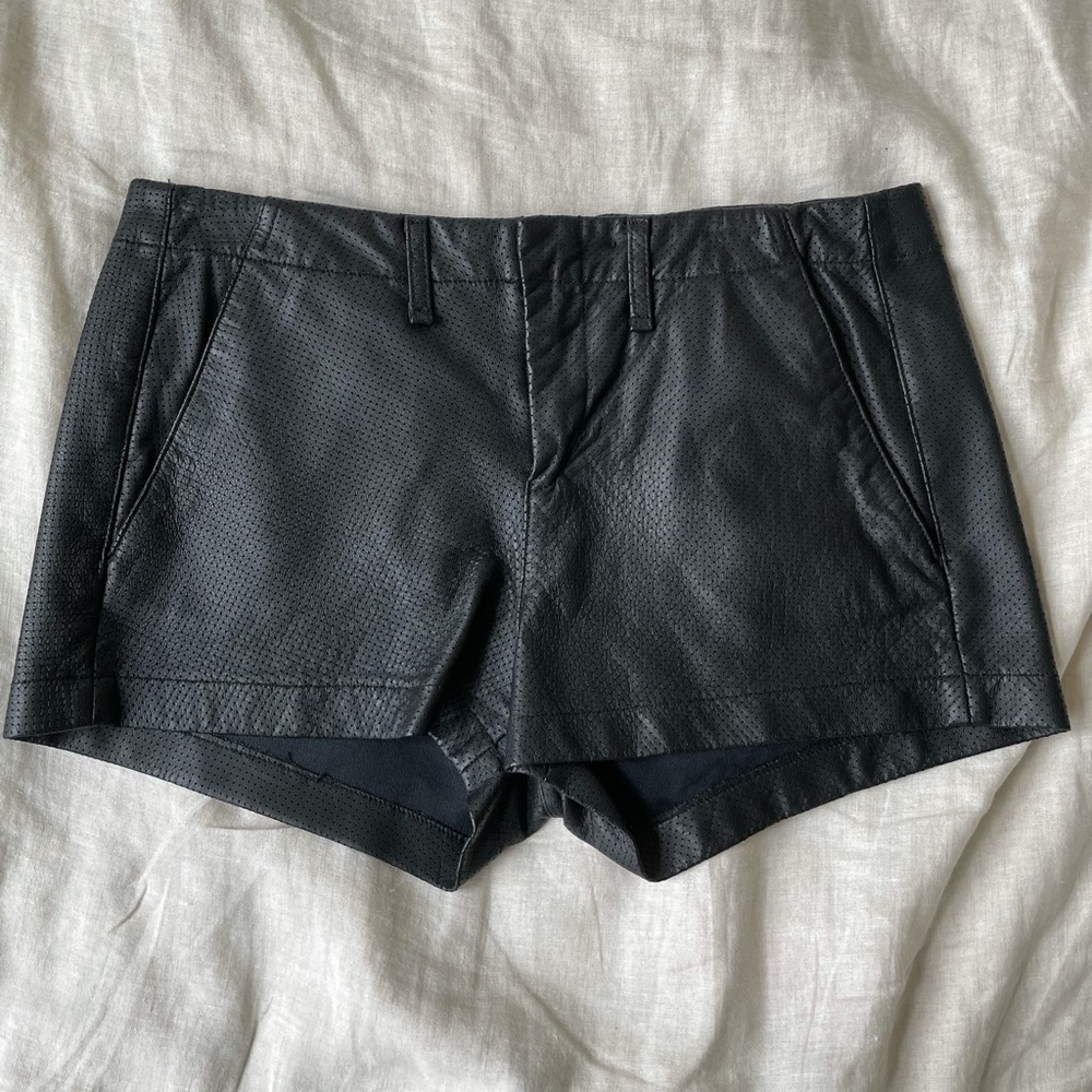 Rag & Bone Portabello Perforated Leather Shorts